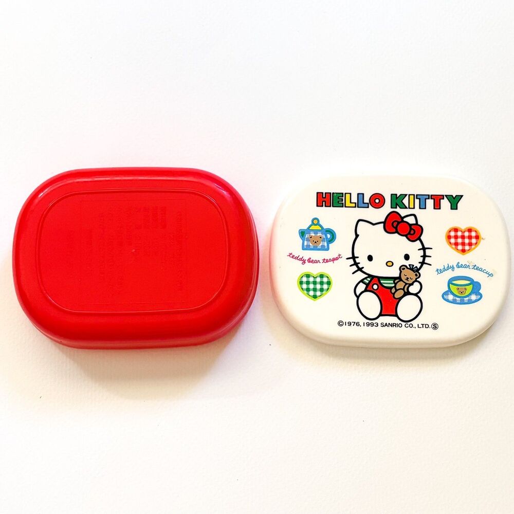 Vintage Hello Kitty Container Food Snacks Red White 1993 Made in Japan Good Cond - Picture 5 of 6
